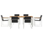 vidaXL EnsembledeRepasdeJardin 7 Pièces Teck massif