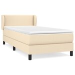 vidaXL Sommier à lattes de lit et matelas Crème 90x190 cm Tissu