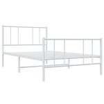 vidaXL Cadre de lit métal sans matelas et pied de lit blanc 100x200 cm