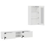 vidaXL Ensemble meuble TV FLORIN Blanc brillant Bois d'ingénierie