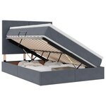 vidaXL Lit de rangement LED avec matelas Gris foncé 140 x 200 cm