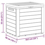 vidaXL Boîte de stockage de jardin Marron 58 5x46x55 cm Polypropylène