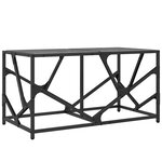 vidaXL Table basse avec dessus en verre noir 78 5x40x41 cm acier