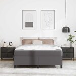 vidaXL Cadre de lit avec matelas Gris 140 x 190 cm tissu