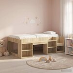 vidaXL Cadre de lit pour enfants avec rangement Chêne Sonoma