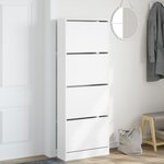 vidaXL Armoire à chaussures blanc 60x21x163 5 cm bois d'ingénierie
