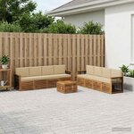 vidaXL Ensembles de canapés avec coussin 9 Pièces Bois d'Acacia Massif