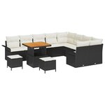 vidaXL Ensemble de canapé de jardin 12 Pièces Noir polyrotin
