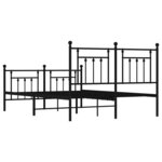 vidaXL Cadre de lit métal sans matelas avec pied de lit noir 140x200cm