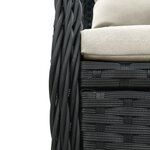 vidaXL Ensemble à manger de jardin 9Pièces coussins noir résine tressée