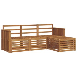 vidaXL Ensemble de canapés d'extérieur 4 Pièces Naturel