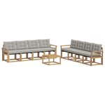 vidaXL Ensemble de canapés d'extérieur 9 Pièces Blanc et gris clair