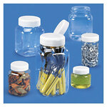 Lot de 100: bocal plastique à couvercle vissant bleu 390 ml