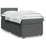 vidaXL Sommier à lattes de lit avec matelas Gris foncé 90x200 cm Tissu