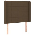 vidaXL Tête de lit à LED Marron foncé 103x16x118/128 cm Tissu
