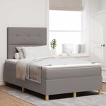 vidaXL Lit à ressorts avec matelas Taupe 120 x 200 cm tissu
