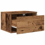 vidaXL Cabinet de chevet mural avec tiroir Bois Ancien 50 x 36 x 30 cm