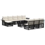 vidaXL Ensemble de canapé de jardin 11 Pièces Noir polyrotin