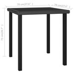 vidaXL Table à dîner de jardin Noir 70x70x73 cm Résine tressée