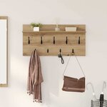 vidaXL Porte-manteau mural chêne artisanal 80 x 40 x 12 cm