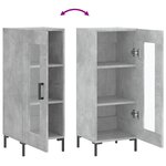 vidaXL Buffet Gris béton 34 5x34x90 cm Bois d'ingénierie