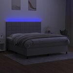 vidaXL Sommier à lattes de lit et matelas et LED Gris clair 160x200 cm