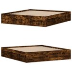 vidaXL Cadre de lit chêne fumé 180x200 cm super king