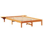 vidaXL Cadre de lit Brun cire 135 x 190 cm Pin massif
