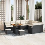 vidaXL Ensemble de canapé de jardin de 12 pièces avec coussins en poly rattan et acacia