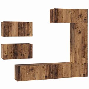 vidaXL Ensemble meuble TV 6 Pièces Bois Ancien Bois d'ingénierie