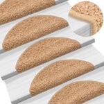 vidaXL Tapis d'escalier 15 Pièces beige 56x17x3 cm