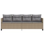 vidaXL Chaise longue avec coussins beige résine tressée
