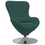 vidaXL Fauteuil œuf Vert foncé Velours