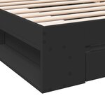 vidaXL Cadre de lit avec tiroir noir 90x200 cm bois d'ingénierie