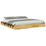vidaXL Cadre de lit sans matelas 200 x 200 cm en bois massif de chêne