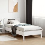 vidaXL Cadre de lit sans matelas blanc 75x190 cm bois de pin massif