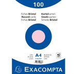 Paquet de 100 Fiches bristol rose 210x297 s/film NP EXACOMPTA