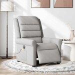 vidaXL Fauteuil de massage inclinable électrique gris nuage tissu