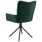 vidaXL Chaises pivotantes à manger lot de 2 Vert foncé Velours