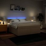 vidaXL Sommier à lattes de lit avec matelas Crème 180x200 cm Tissu