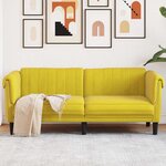 vidaXL Canapé à 2 places jaune velours