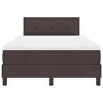 vidaXL Lit boxspring avec matelas Marron foncé 120 x 200 cm tissu