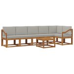 vidaXL Ensemble de canapés d'extérieur 7 Pièces Gris Naturel et Clair