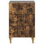 vidaXL Cabinet de chevet avec tiroir Chêne fumé 43 x 41 x 66 5 cm