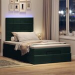 vidaXL Cadre de lit ottoman avec matelas vert foncé 120x190 cm velours