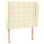 vidaXL Tête de lit avec oreilles Crème 83x23x118/128 cm Similicuir