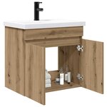 vidaXL Meuble de salle de bain avec robinet Chêne artisanal