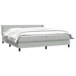 vidaXL Sommier à lattes de lit et matelas gris clair 180x220cm velours