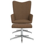 vidaXL Chaise de relaxation avec tabouret Marron Tissu