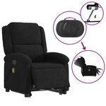 vidaXL Fauteuil inclinable de massage électrique noir velours